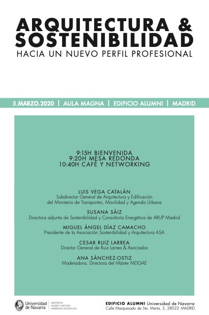 Cartel jornada Arquitectura y Sostenibilidad